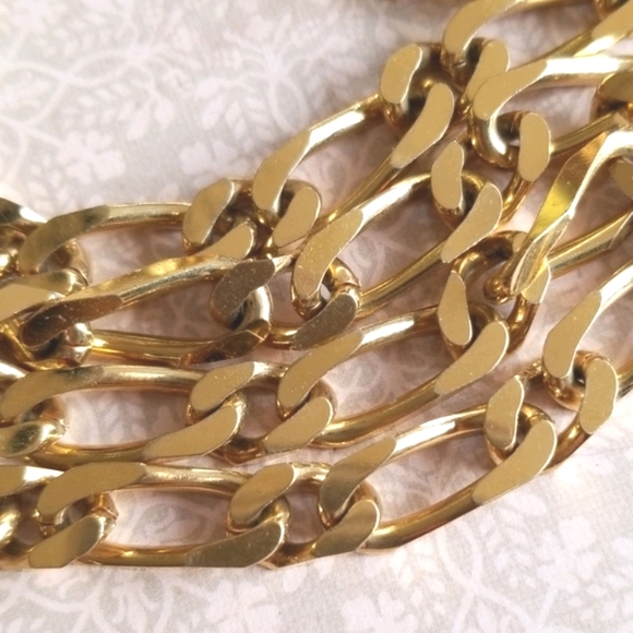 Vintage MONET Goldtone Metal Link Long Chain Necklace - Picture 11 of 13